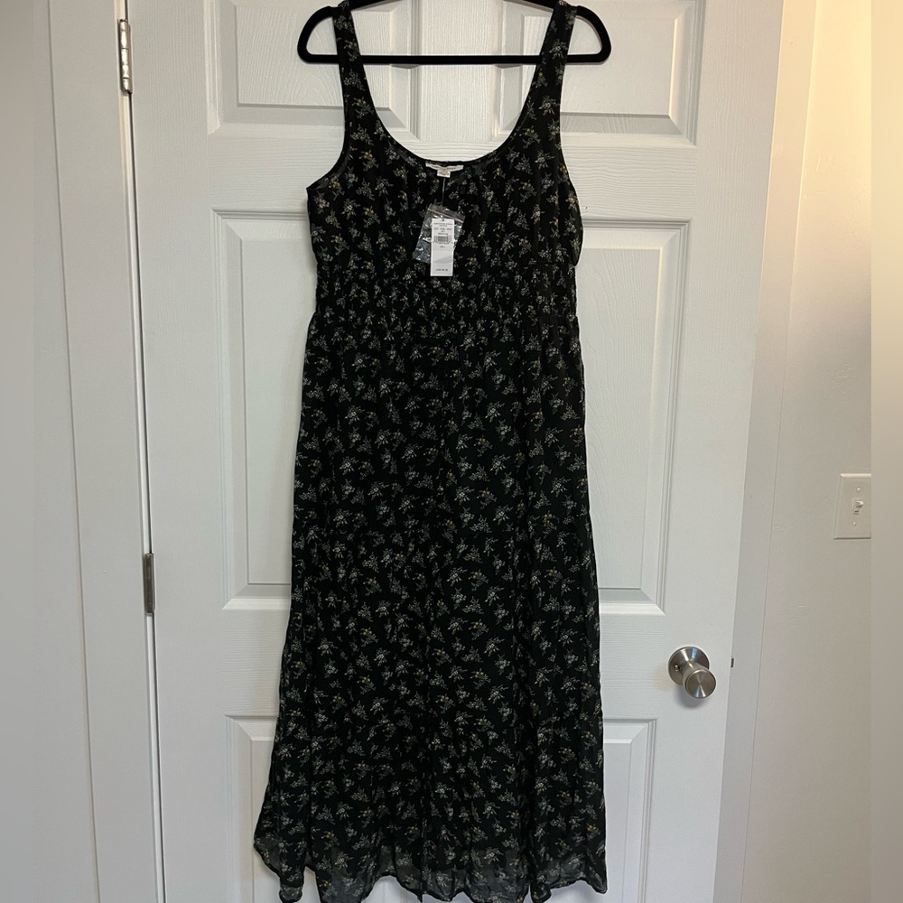 American Eagle Aerie Maxi Dress Floral Black Large